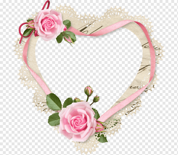 Свадебные рамки с цветами в форме сердца
