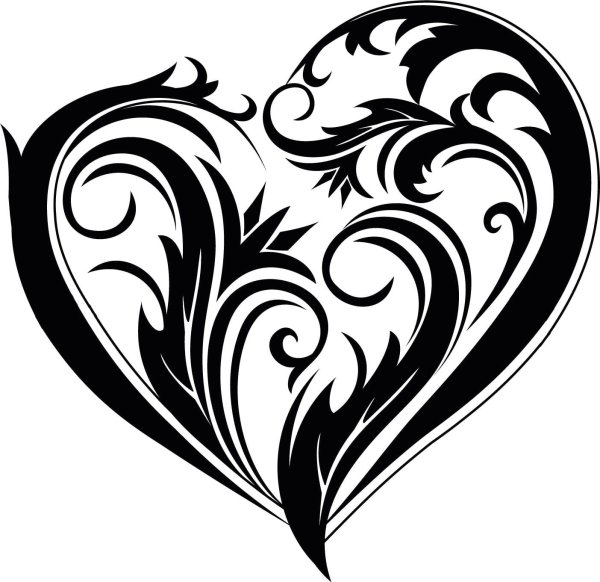 Тату черное сердце