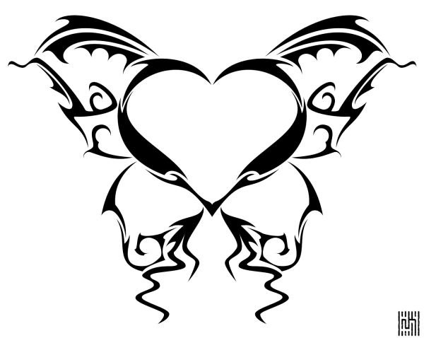 Сердце тату эскиз