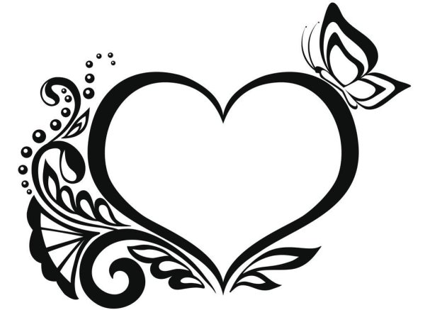 Сердце черно белое
