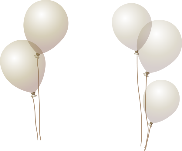 Воздушные шары на прозрачном фоне