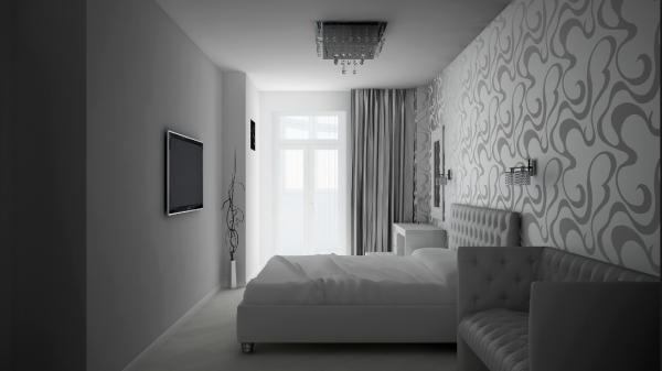 Комната в бело серых тонах