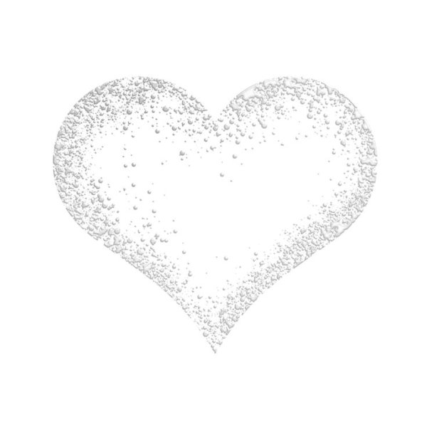 Серебряные сердечки на прозрачном фоне