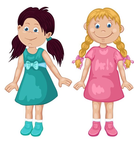 Две девочки мультяшная