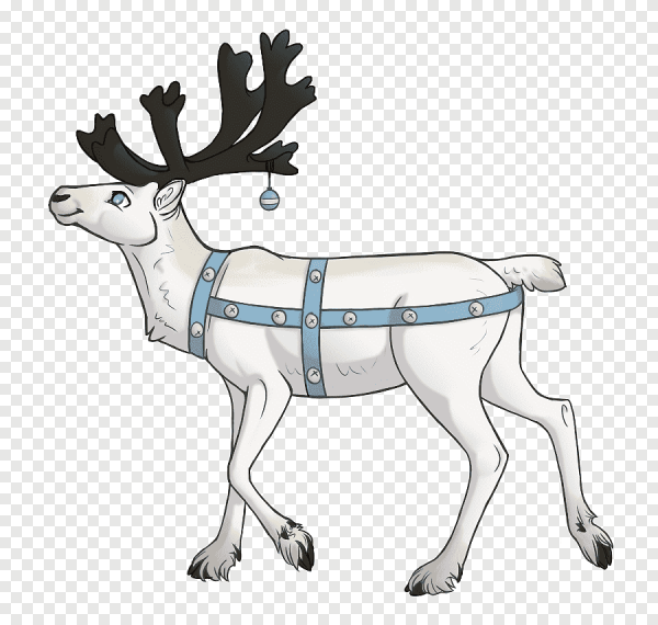 Белый олень мультяшный