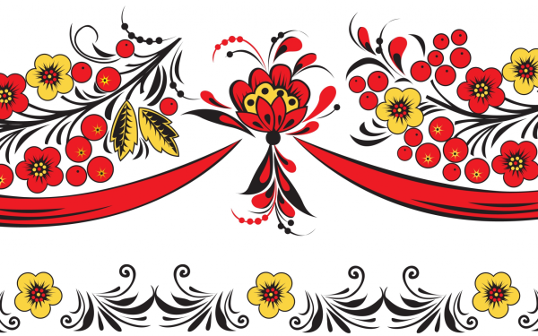 Элементы хохломской росписи вектор