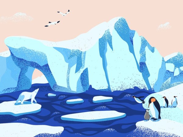 Пейзаж Северного полюса для детей