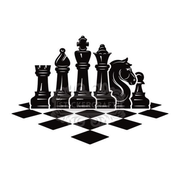 Шахматные фигуры черно белые