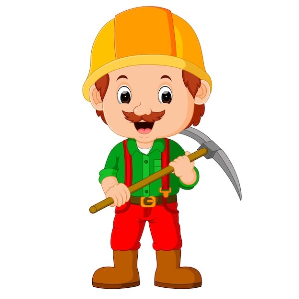 Шахтер на прозрачном фоне