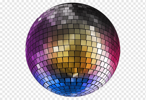 Зеркальный шар цветной