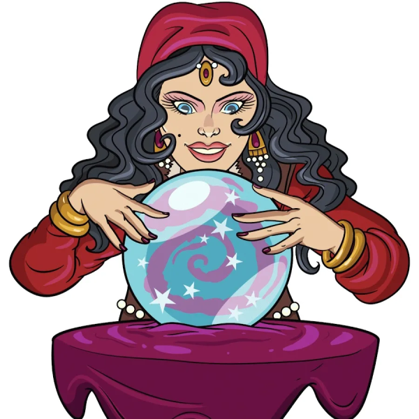 Колдунья с магическим шаром