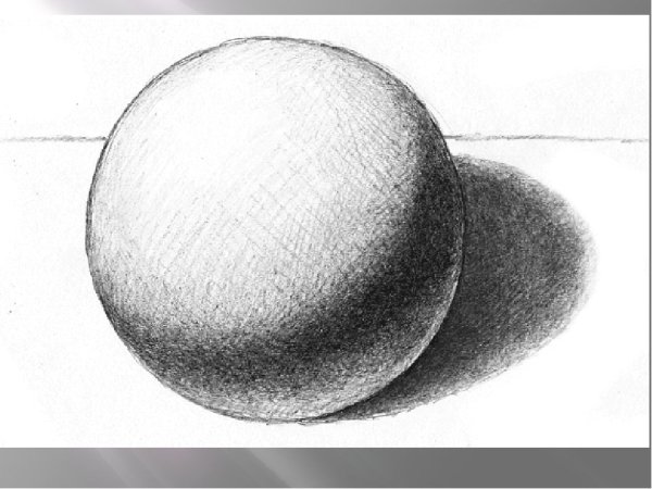 Штриховка шара карандашом свет сбоку
