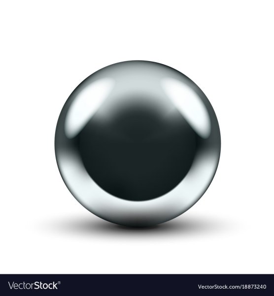 Шарик металлический на прозрачном фоне