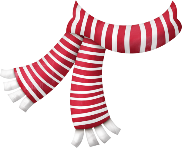 Новогодний полосатый шарф