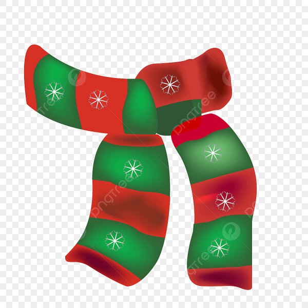 Новогодний шарф на прозрачном фоне