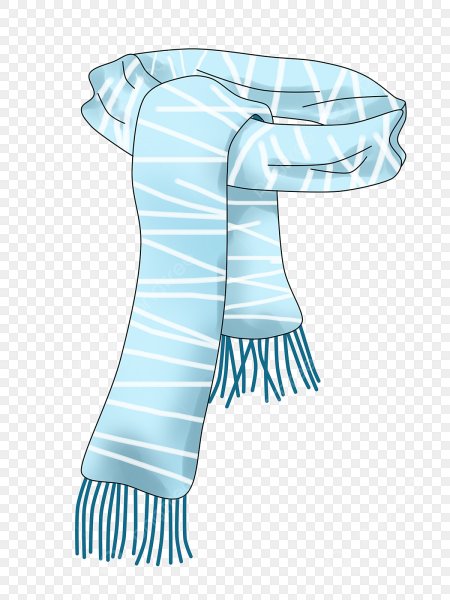 Голубой шарф на прозрачном фоне иллюстрация