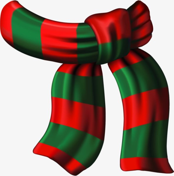 Красно зеленый шарф новогодний