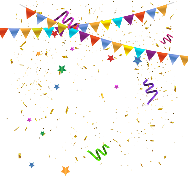 Конфетти на прозрачном фоне