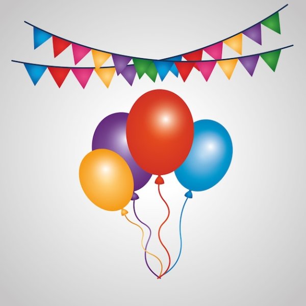 Рисунки шариков и флажков