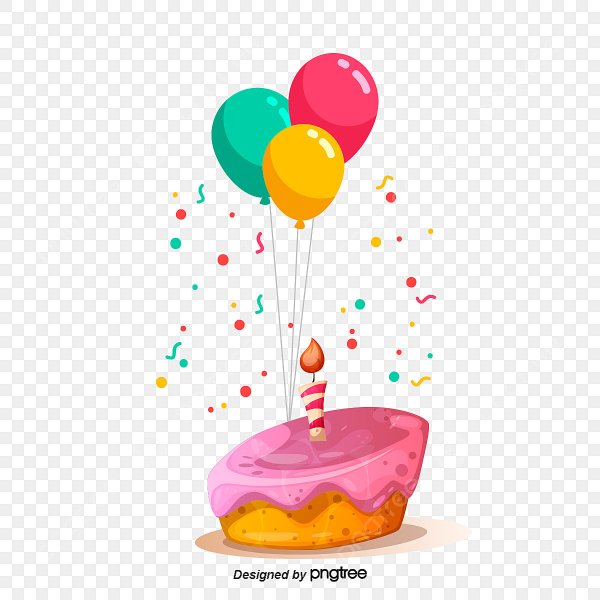 Торт и шарики мультяшные