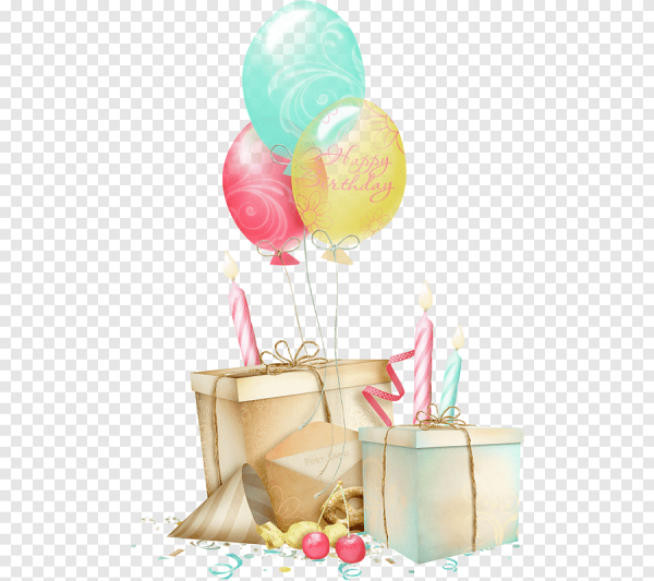 Шарики подарки на прозрачном фоне