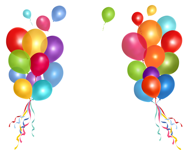 Праздничные шары на прозрачном фоне