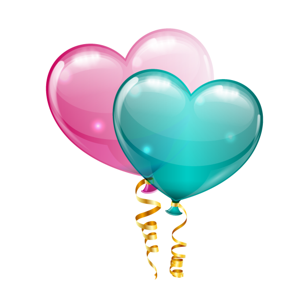 Воздушные шарики на прозрачном фоне