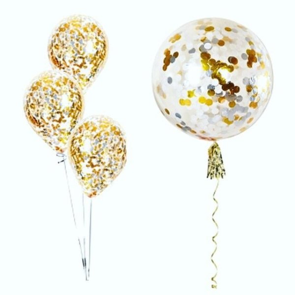 Шары с золотыми блестками