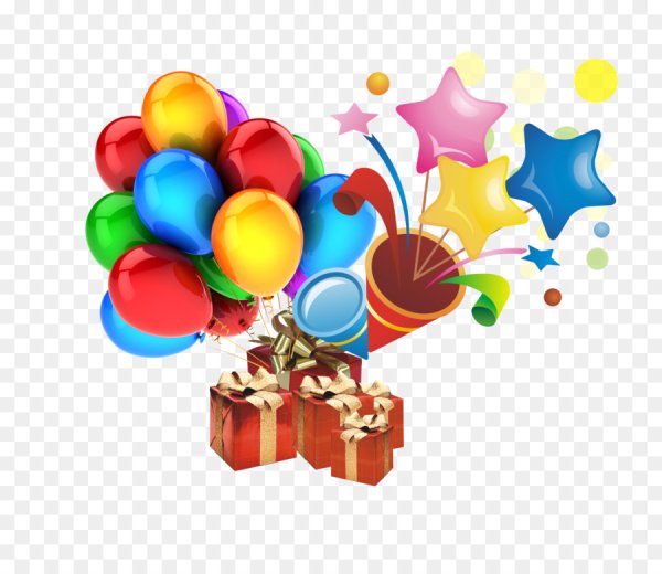 Шарики подарки на прозрачном фоне