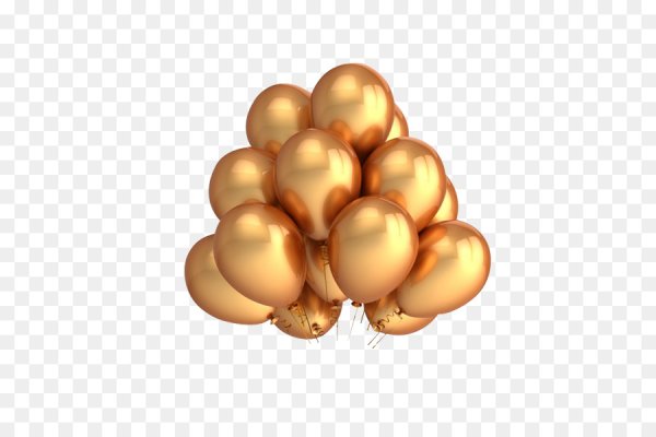 Золотистый шарик на прозрачном фоне