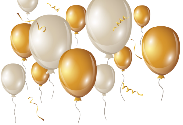 Воздушные шарики на прозрачном фоне