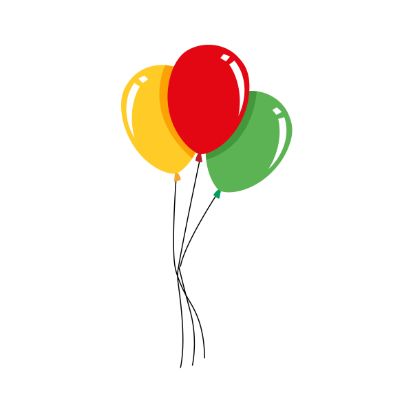 Воздушные шары на прозрачном фоне