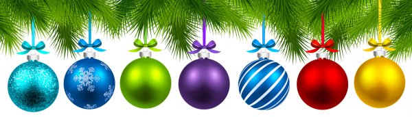 Елочные шары на прозрачном фоне