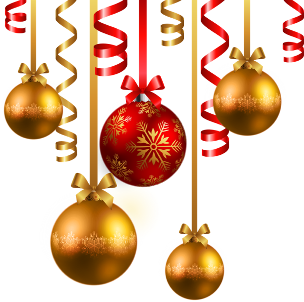 Елочные игрушки на прозрачном фоне