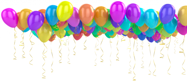 Воздушные шары на прозрачном фоне