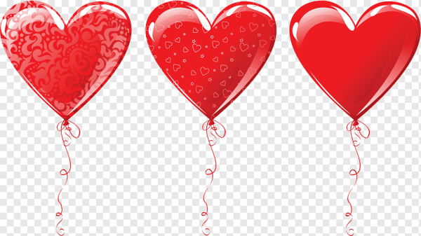 Шарики сердечки на прозрачном фоне