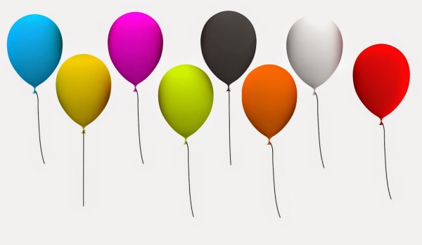 Воздушные шары на белом фоне