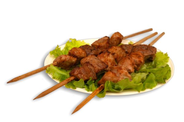 Шашлык на белом фоне