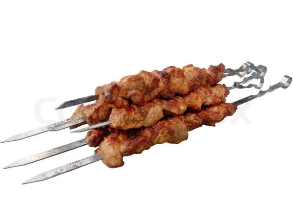 Шампур с мясом без фона