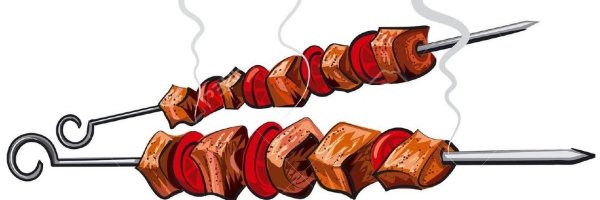 Шампур с мясом вектор