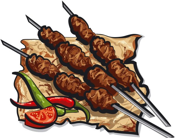 Люля кебаб вектор
