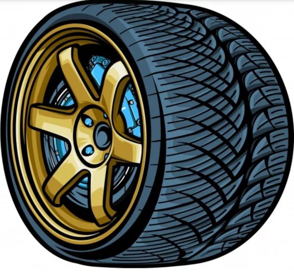 Нарисованное автомобильное колесо
