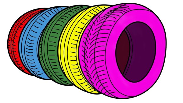 Разноцветные колеса