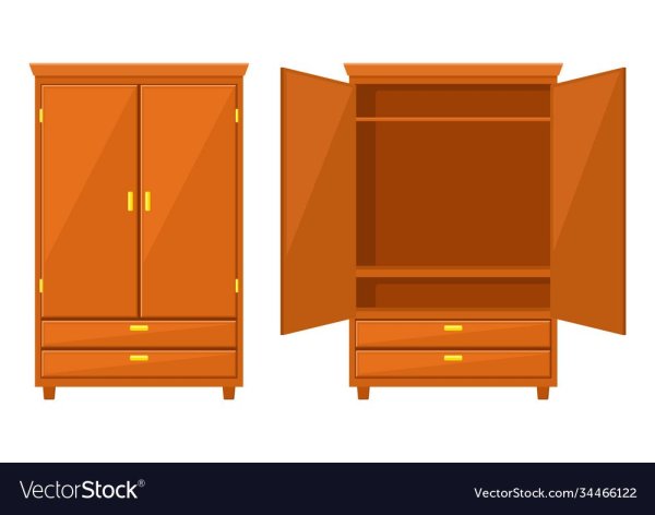 Шкаф открытый на белом фоне