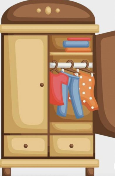 Открытый мультяшный шкаф для одежды