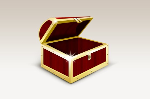 Открытый сундук без фона