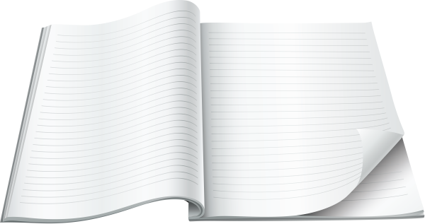 Тетрадь на белом фоне