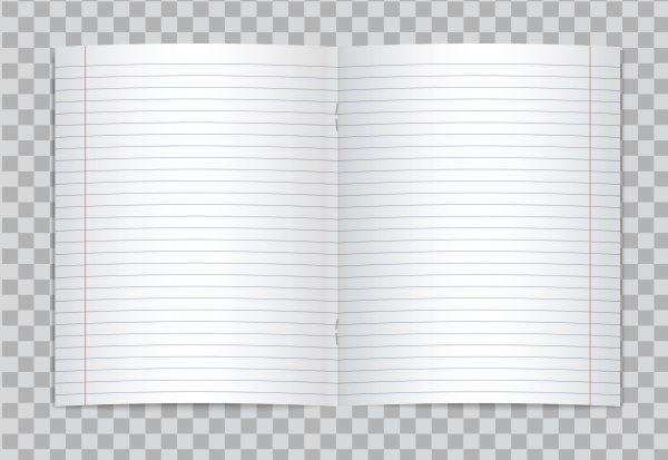Открытая чистая тетрадь