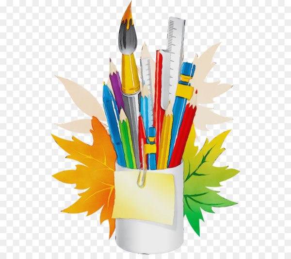 Школьные принадлежности на прозрачном фоне