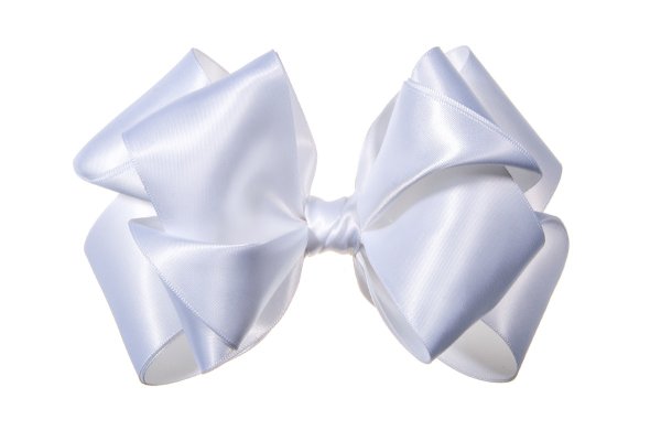 Белый атласный бантик